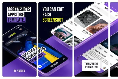 Psd App Store屏幕截图模板样机 Psd App Store Screenshot Template Vol2