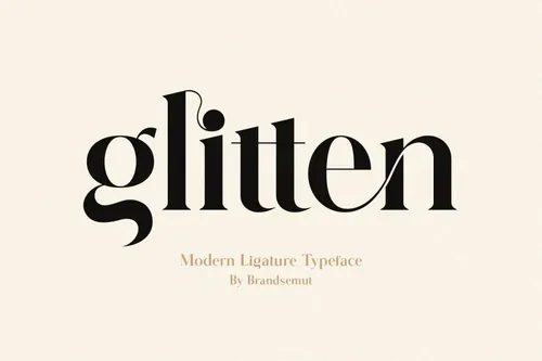 优雅现代怀旧时尚英文衬线字体 Glitten | Ligature Serif Font