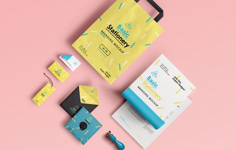 现代时尚文具品牌贴图样机PSD模板Basic Stationery Branding Vol080