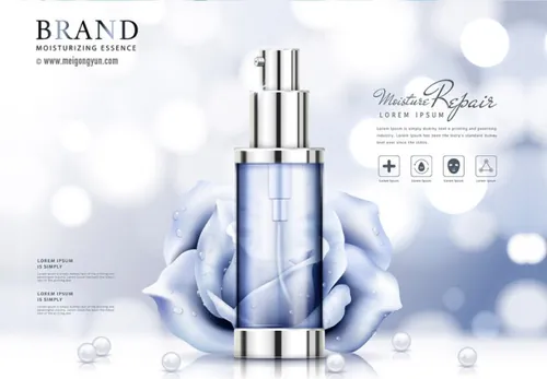 高端精华护肤品AI矢量海报模板Cosmetic posters AI template