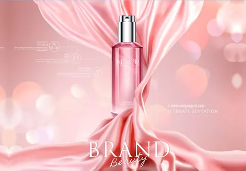 高端粉色化妆品AI矢量海报模板Cosmetic posters AI template