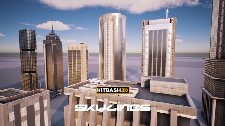 现代都市金融中心CBD城市高楼大厦建筑3D模型素材 Kitb