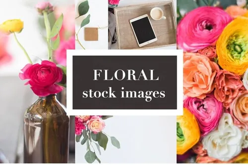 花卉装饰平板照片场景样机 Floral Stock Photos | Tablet Mockup