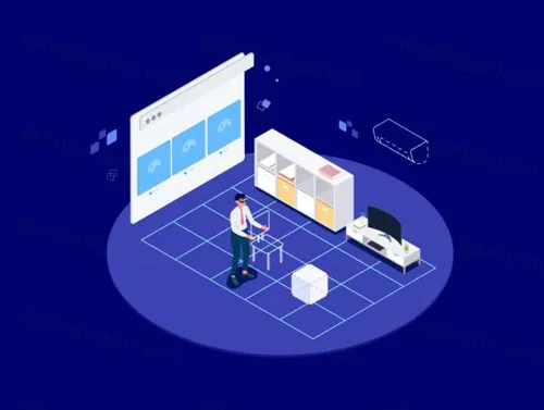 AR虚拟现实套件等距图 Kit Isometric Illustrat