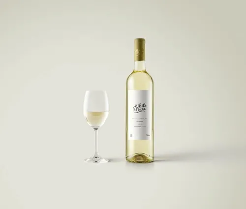 白葡萄酒包装设计PSD贴图模板Psd White Wine Bottle Mockup