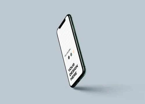 最新智能手机iPhone飘浮场景APP UI界面设计提案样机模板素材