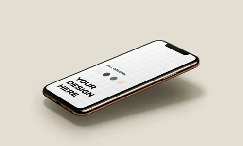 最新智能手机iPhone飘浮场景APP UI界面设计提案样机模板素材