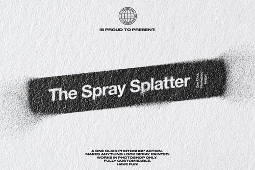 新复古潮流油墨喷涂飞溅字体特效PS动作素材 The Spra