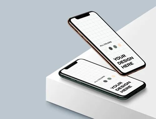 最新智能手机iPhone高级阴影APP UI界面设计提案样机模板素材