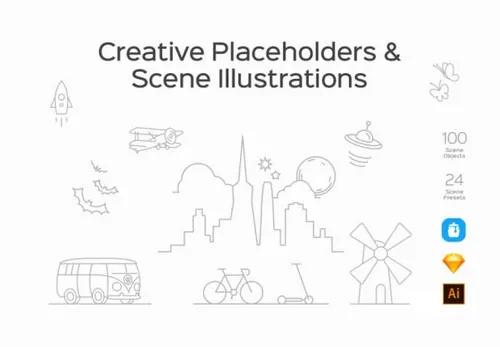 城市自然旅游Web网页插画素材合集 Creative Placeholders