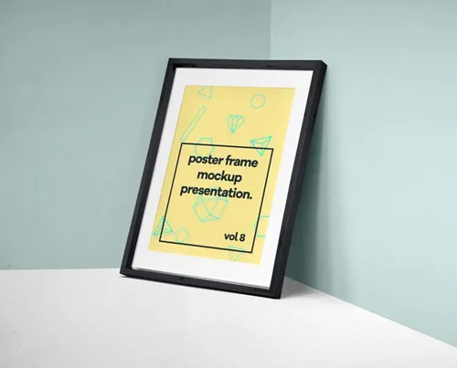 高质量海报框架模型PSD模板Psd Poster Frame Mockup