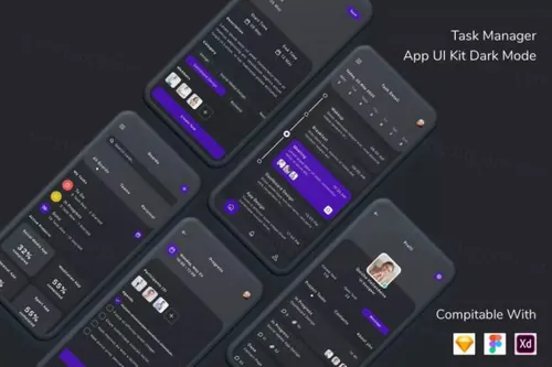 任务管理行程安排APP应用UI设计套件 Task Manager Ap