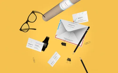现代时尚文具品牌设计模型PSD模板Gravity Stationery Branding