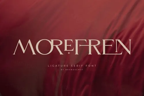 现代优雅的女性婚礼品牌推广杂志排版英文字体 Morefren - Serif Ligature Font