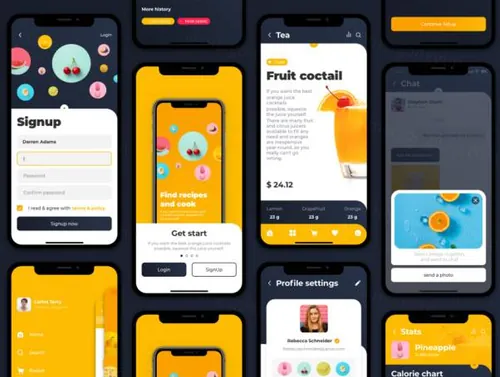 黄色巴南扎用户界面工具包Bananza UI Kit