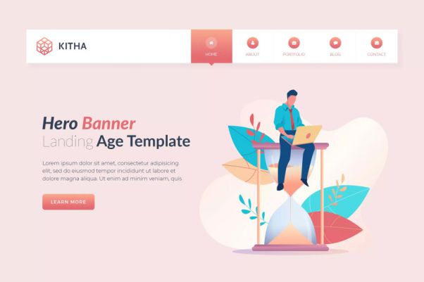 网站巨幅Banner设计-商务人士主题创意矢量插画素材 Kitha –