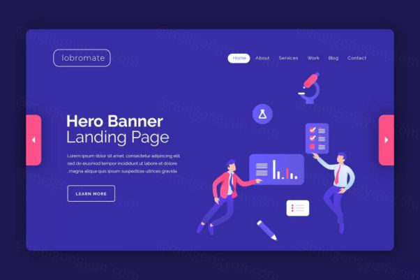 网站巨幅Banner设计-科学研究主题创意矢量插画素材 Lobroma