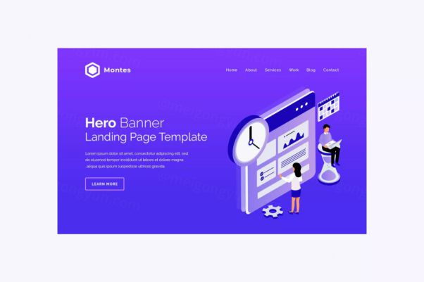 网站巨幅Banner设计-日程安排主题创意矢量插画素材