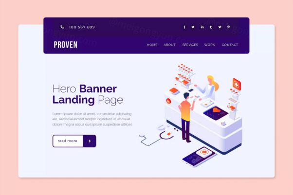 网站巨幅Banner设计-健康体检主题创意矢量插画素材 Proven