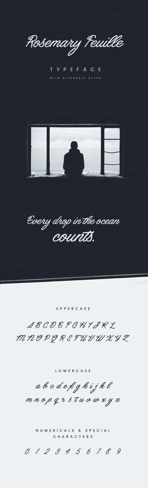 复古设计的手写字体 Rosemary Feuille Tyepface
