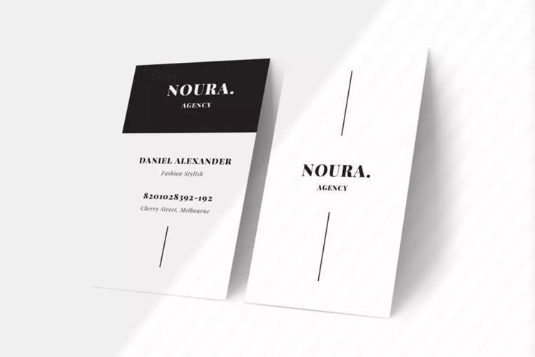 时尚现代风格名片模板 Noura Business Card