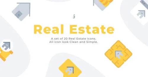 20枚房地产销售主题扁平化图标real-estate-icons-fl