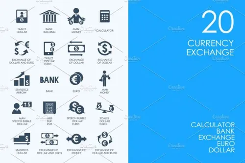 20枚货币兑换图标素材下载 Currency exchange ico