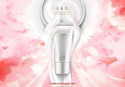 高端牛奶洗面奶AI矢量海报模板Cosmetic posters template