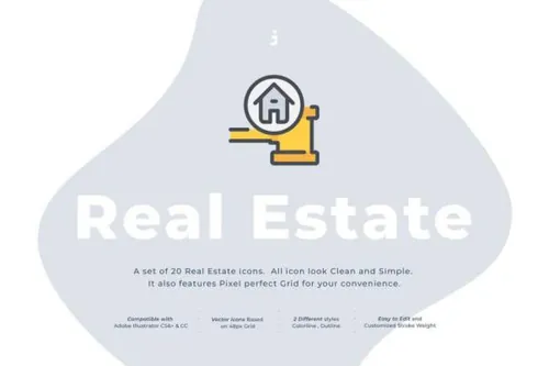 房地产主题矢量图标合集 20 Real Estate icon set
