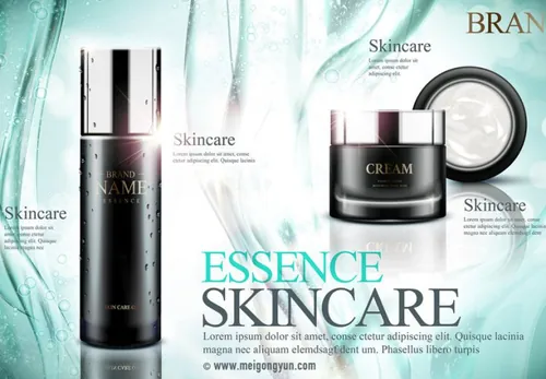 高端男士护肤品AI矢量海报模板Cosmetic posters template