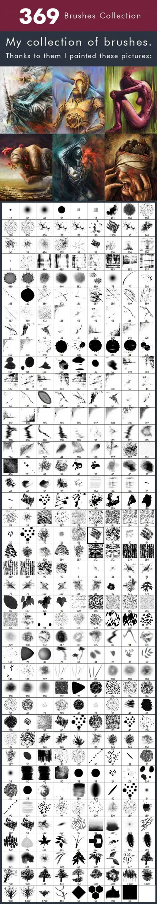 360个好用的游戏原画PS笔刷合辑(abr格式)
