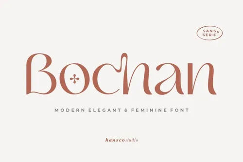 优雅圆润的无衬线英文字体 Bochan - Elegant Feminine Font