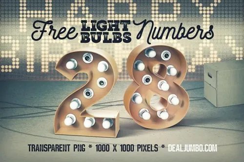 3D马赛克灯泡数字 3D Numbers