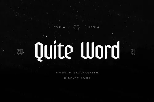 复古暗黑现代潮人服饰哥特英文字体 Quite Word - Modern Blackletter Font