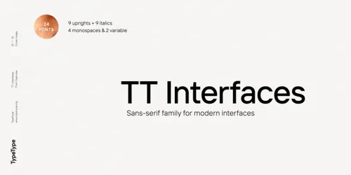 科技风品牌杂志海报排版无衬线英文字体家族 TypeType - TT Interfaces Font Family