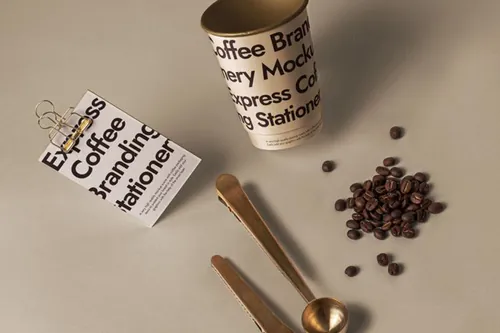 一款精美的psd咖啡具样机 Branding Psd Coffee Set Mockup