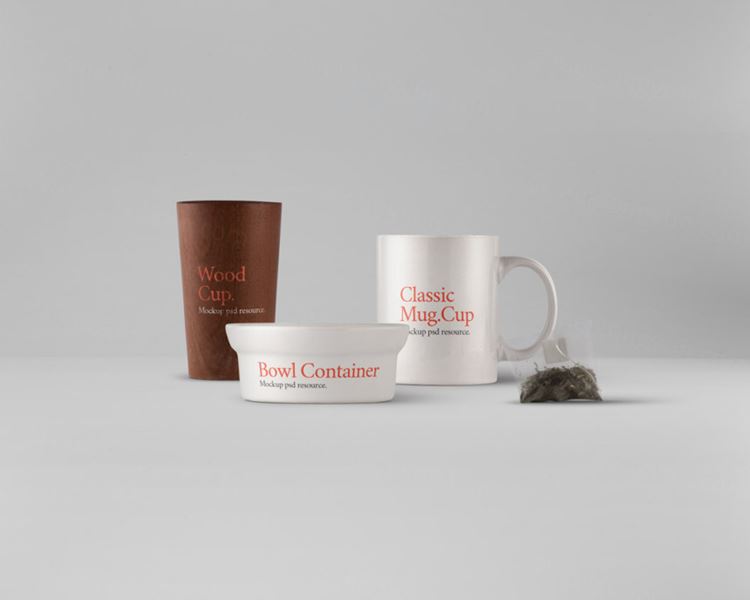 餐具模型PSD贴图模板Tableware Psd Mockup