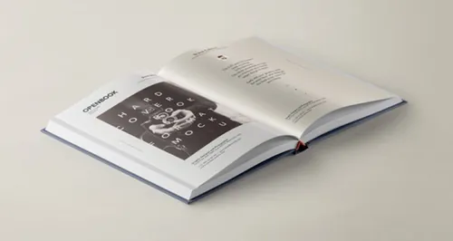 翻开的精装书模型PSD贴图模板Open Psd Book Mockup Hardcover