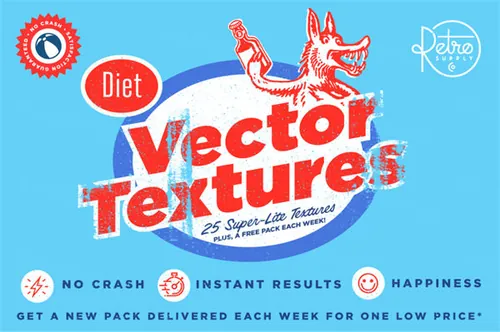 复古仿旧垃圾摇滚复印机影印半色调砂砾污垢AI纹理素材 Diet Vec