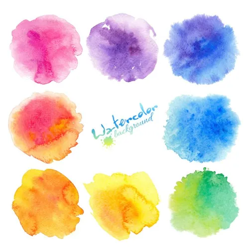 彩虹色渐变水彩画矢量背景集Rainbow vector backgrounds