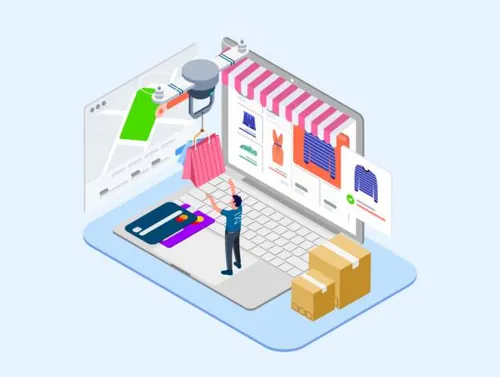 智能财务分析金融业务场景等距概念插画Isometric Illustr