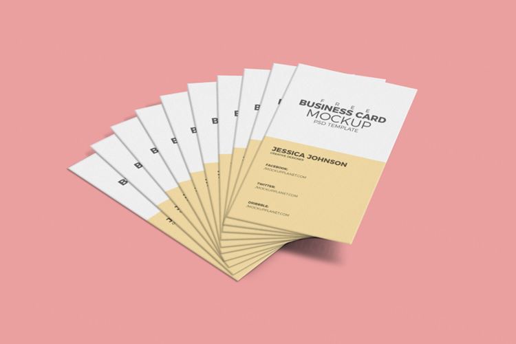 简约名片模型PSD模板Business Card Mockup PSD Template