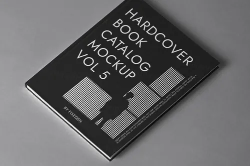 一个透视psd精装书样机 Psd Hardcover Book Catalog Mockup 5