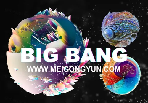 抽象爆炸裂变球体图形Big Bang