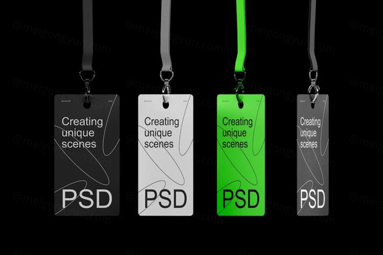 高质量企业员工牌入场卡券品牌VI设计展示样机模板 Name