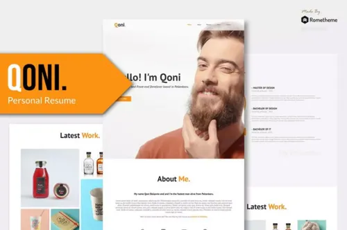 自由职业者设计师个人简历网站模板 QONI – Personal Resume HTML Template