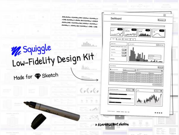 Squiggle低保真线框图设计套件 Squiggle Low-Fid