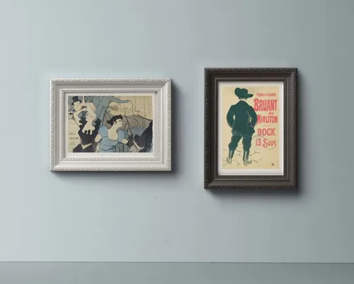 古的垂直和水平psd装饰画框样机 Ornamental Psd Frame Mockup