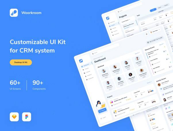 CRM用户管理后台UI界面素材 UI For a CRM System