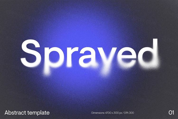 复古抽象渐变喷涂相融效果颗粒感粗糙纹理背景素材 Spraye